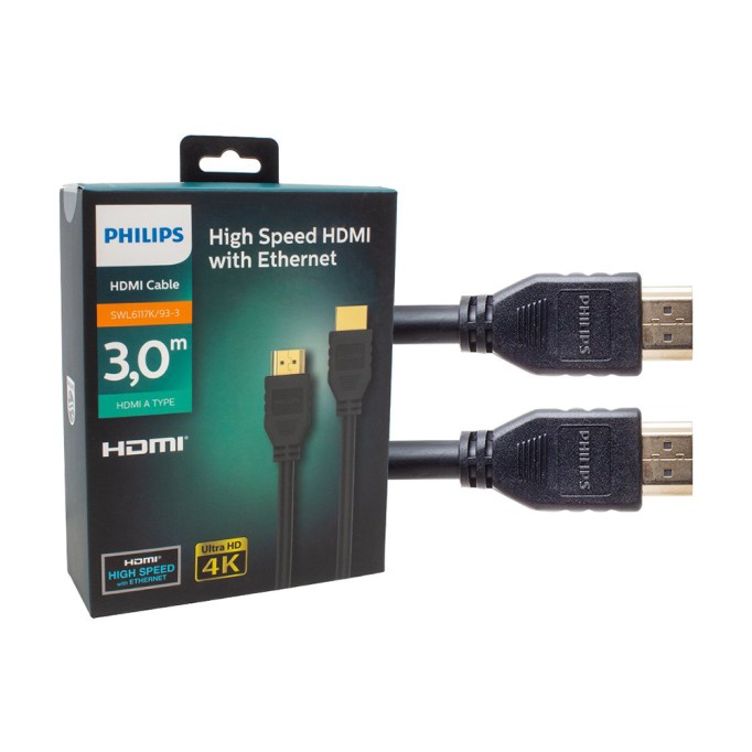 Philips SWL6117K/93-2 Yüksek Hızlı 4K 60Hz HDMI ve Ethernet Kablosu 2 Metre