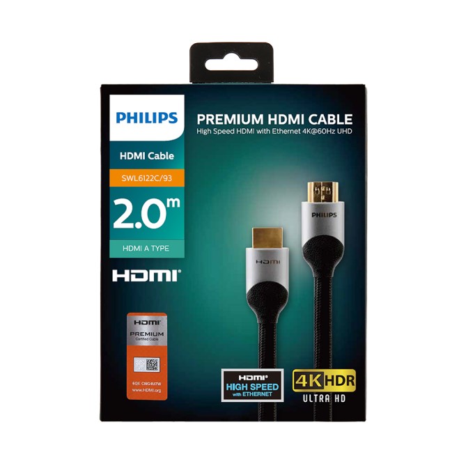 Philips SWL6122C Premium 4K 18Gbps 60Hz HDMI Kablosu - 2 Metre