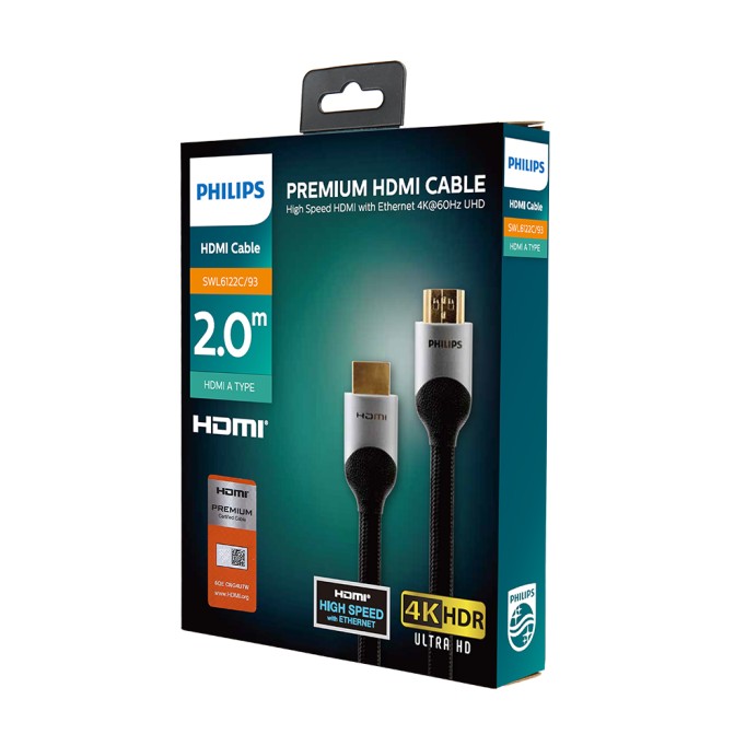 Philips SWL6122C Premium 4K 18Gbps 60Hz HDMI Kablosu - 2 Metre