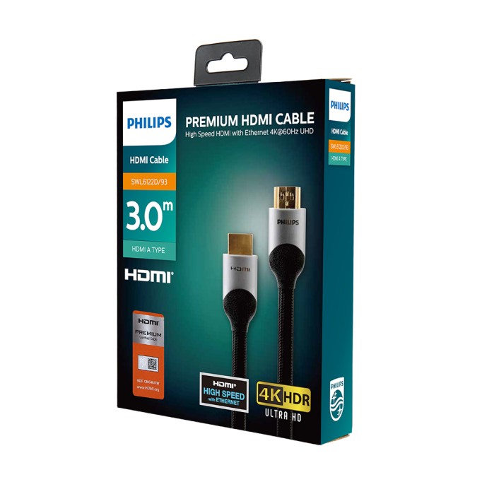 Philips SWL6122D Premium 4K 18Gbps 60Hz HDMI Kablosu - 3 Metre