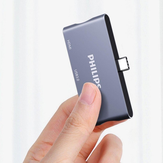 Philips SWR1602 Type-C to HDMI USB 3.0 AUX PD Dönüştürücü Adaptör