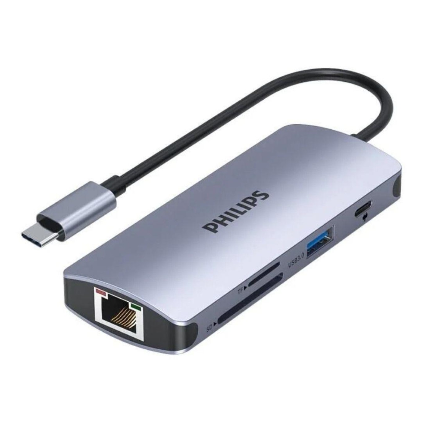 Philips SWR1608S TypeC to HDMI RJ45 3*USB 3.0 PD TF SD Kart