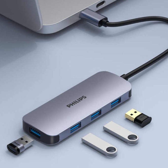 Philips SWR1651B Type-C to 4 Portlu USB-A 3.2 HUB Çoklayıcı Adaptör