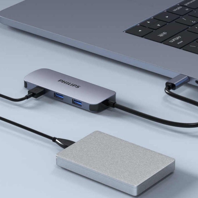 Philips SWR1651B Type-C to 4 Portlu USB-A 3.2 HUB Çoklayıcı Adaptör