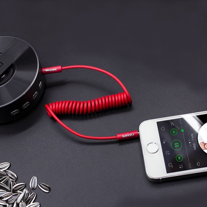 Philips SWR2102 3.5mm Jack Spiral AUX Ses Kablosu