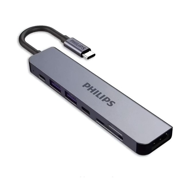 Philips Type C to PD 87W HDMI USB SD Micro SD Dönüştürücü Hub