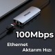 Philips Type-C to USB 3.0 Çoklayıcı ve RJ45 100Mbps Ethernet Dönüştürücü