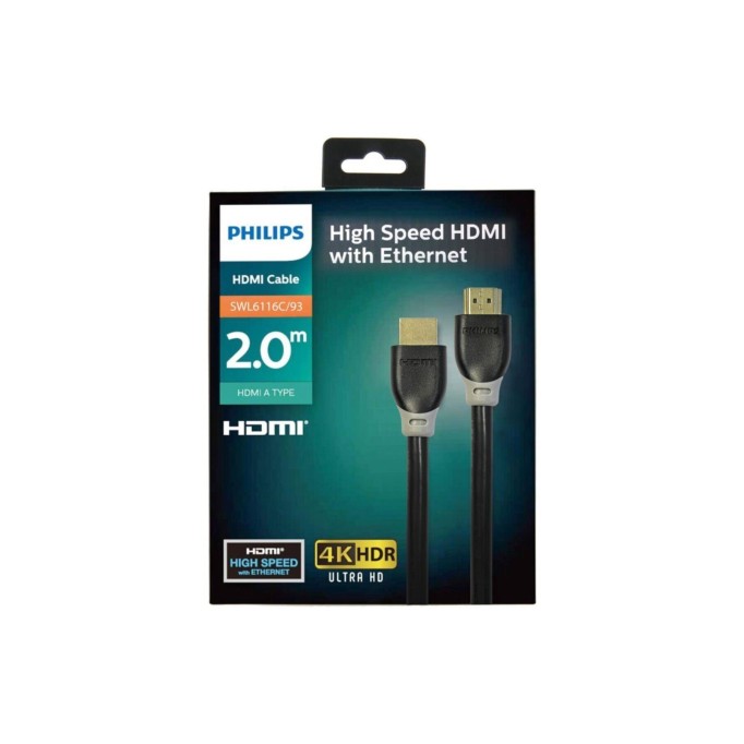 Philips UHD 4K Yüksek Hızlı HDMI Kablosu ve Ethernet 2 Metre