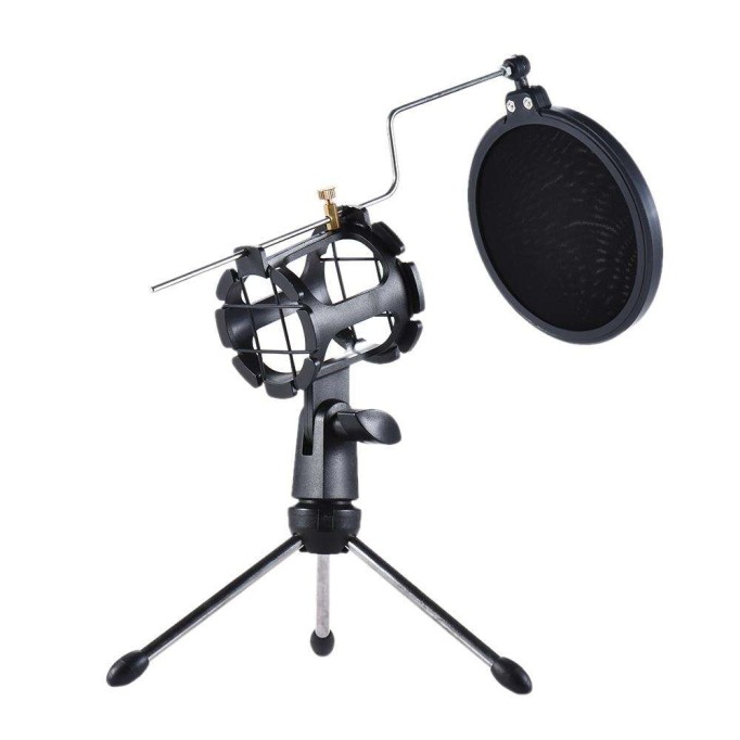 Pop Shield Masa Üstü Mikrofon Standı Tripod Ayaklı