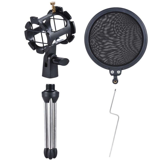 Pop Shield Masa Üstü Mikrofon Standı Tripod Ayaklı