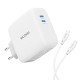 Ricomm 100W GaN 2 Portlu USB-C Şarj Aleti QC5.0 PD Type-C Hızlı Şarj Cihazı + 100W Şarj Kablosu