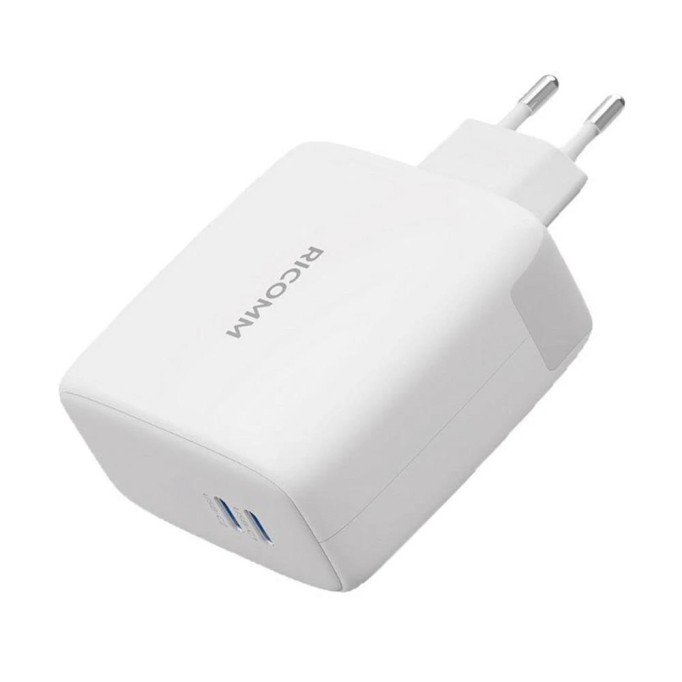 Ricomm 100W GaN 2 Portlu USB-C Şarj Aleti QC5.0 PD Type-C Hızlı Şarj Cihazı + 100W Şarj Kablosu