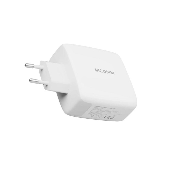Ricomm 120W GaN 3 Portlu USB-C + USB-A QC3.0 PPS Hızlı Şarj Aleti + Type-C to Type-C 100W Şarj Kablosu