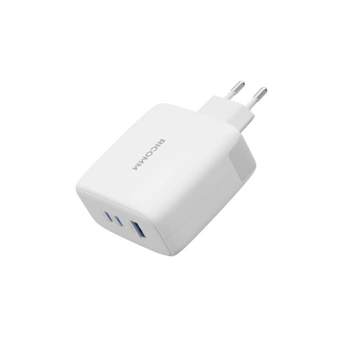 Ricomm 120W GaN 3 Portlu USB-C + USB-A QC3.0 PPS Hızlı Şarj Aleti + Type-C to Type-C 100W Şarj Kablosu