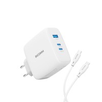 Ricomm 140W GaN 3 Portlu USB-C + USB-A Şarj Aleti QC5.0 PD3.1 Destekli Type-C Hızlı Şarj Cihazı