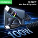Rocoren 100W 5A E-Marker Çipli Spiral Type-C to Type-C Hızlı Şarj ve Data Kablosu 1.6 Metre