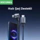 Rocoren 100W Type-C to Type-C 90° Örgülü PD Hızlı Şarj ve Data Kablosu 2 Metre