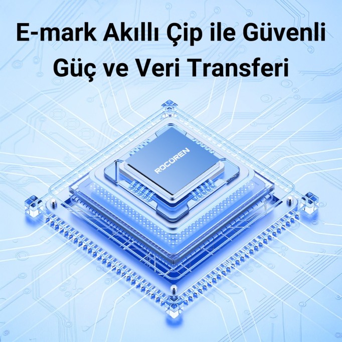 Rocoren 100W Type-C to Type-C RGB Aydınlatmalı Örgülü Şarj ve Data Kablosu 1 Metre