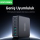 Rocoren 160W 3*Type-C ve 3*USB-A 6 Portlu Şarj Cihazı Laptop Uyumlu GaN Masaüstü Şarj İstasyonu