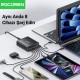 Rocoren 185W 8 Portlu GaN Şarj Cihazı 5*Type-C 3*USB-A Notebook iPhone Samsung Uyumlu Şarj İstasyonu