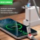 Rocoren 240W 4'ü 1 Arada Type-C / USB-A / Lightning Gri Silikon Şarj ve Data Kablosu 1.2 Metre