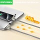 Rocoren 240W 4'ü 1 Arada Type-C / USB-A / Lightning Gri Silikon Şarj ve Data Kablosu 1.2 Metre