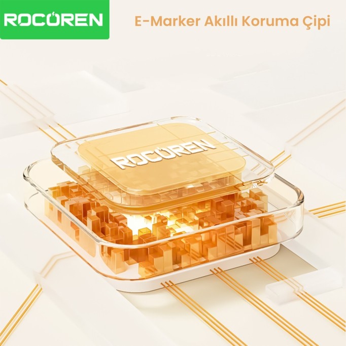 Rocoren 240W 4'ü 1 Arada Type-C / USB-A / Lightning Mor Silikon Şarj ve Data Kablosu 1.2 Metre