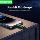 Rocoren 27W Type-C to Lightning RGB Aydınlatmalı Örgülü Şarj ve Data Kablosu 1 Metre