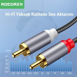 Rocoren 3.5mm AUX Jack to RCA Hi-Fi Ses Kablosu 50 CM Rocoren 3.5mm AUX Jack to RCA Hi-Fi Ses Kablosu 50 CM