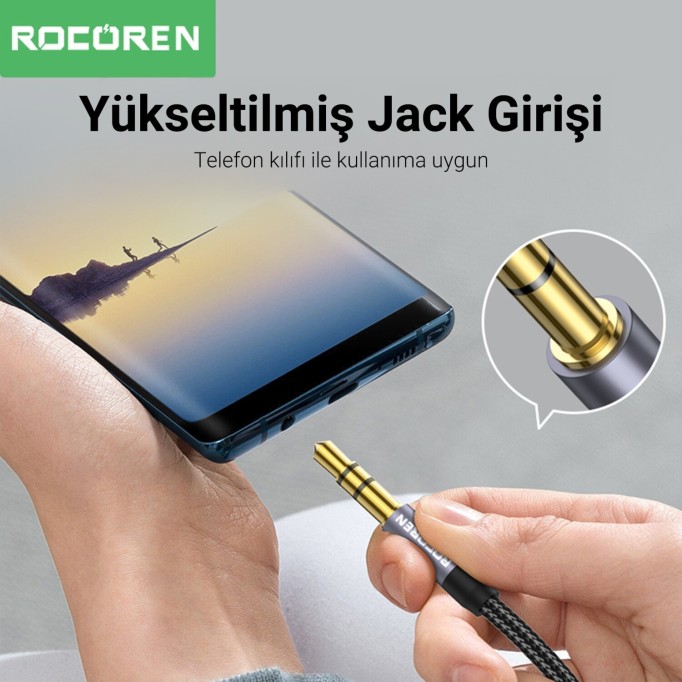 Rocoren 3.5mm Hi-Fi TRS AUX Ses Kablosu 3 Metre