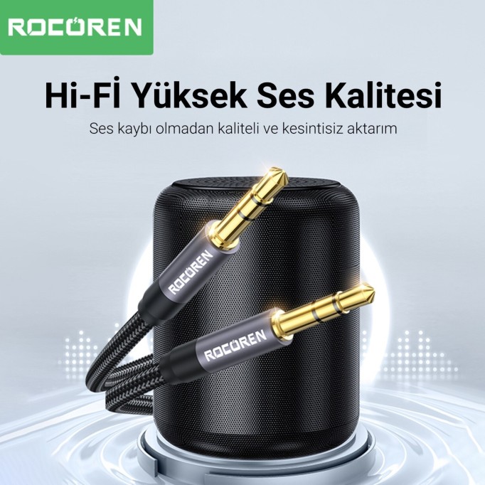 Rocoren 3.5mm Hi-Fi TRS AUX Ses Kablosu 5 Metre