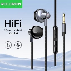 Rocoren 3.5mm Jack Girişli Mikrofonlu Kablolu Kulak İçi Kulaklık Rocoren 3.5mm Jack Girişli Mikrofonlu Kablolu Kulak İçi Kulaklık