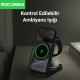 Rocoren 3‘ü 1 Arada iPhone Airpods Apple Watch MagSafe Uyumlu Kablosuz Şarj Cihazı Stand