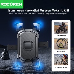 Rocoren 360° Ayarlanabilir Gidon Bağlantılı Bisiklet Motosiklet Telefon Tutucu