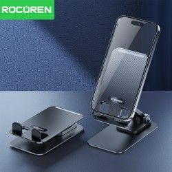 Rocoren 360° Dönebilen Katlanabilir Yükseklik ve Eğim Ayarlı Telefon Tutucu Stand Rocoren 360° Dönebilen Katlanabilir Yükseklik ve Eğim Ayarlı Telefon Tutucu Stand