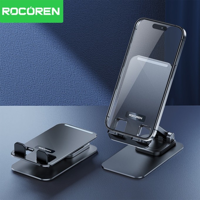 Rocoren 360° Dönebilen Katlanabilir Yükseklik ve Eğim Ayarlı Telefon Tutucu Stand