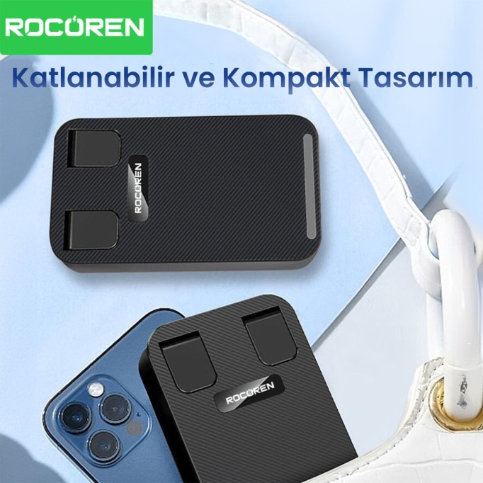 Rocoren 360° Dönebilen Katlanabilir Yükseklik ve Eğim Ayarlı Telefon Tutucu Stand