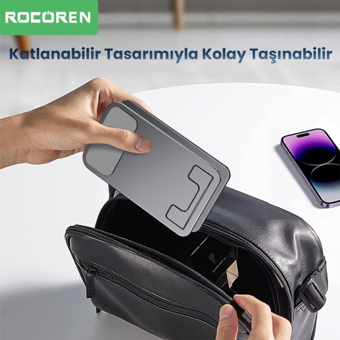 Rocoren 360° Döner Mekanizmalı Katlanabilir Alüminyum Telefon Standı