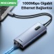 Rocoren 6 Portlu 4K 30Hz Gigabit Ethernet 3*USB3.0 PD 100W Destekli Hub Çoklayıcı