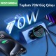 Rocoren 70W 4 Portlu 2*Type-C 2*USB-A LED Işıklı Araç içi Hızlı Şarj Cihazı