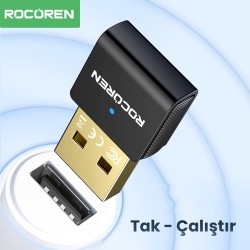 Rocoren Bluetooth 5.3 Mini Nano USB Dongle Adaptör Rocoren Bluetooth 5.3 Mini Nano USB Dongle Adaptör