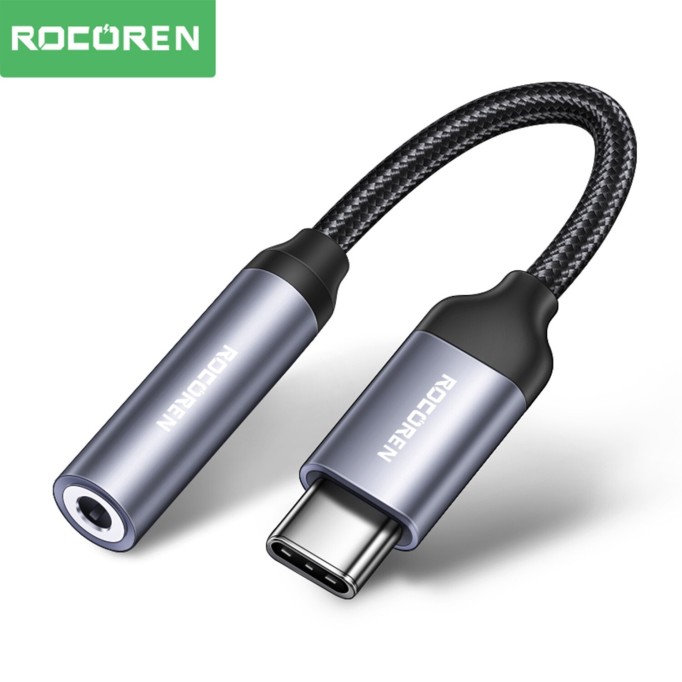 Rocoren DAC Çipli Type-C to 3.5mm Jack Aux Ses Dönüştürücü Çevirici Kablo Adaptör