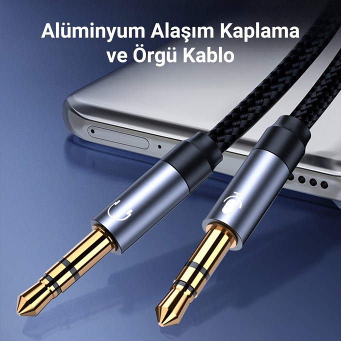 Rocoren Hi-Fi TRRS Mikrofon ve Kulaklık Ayırıcı 3.5mm Y Jack Kablo