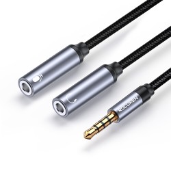 Rocoren Hi-Fi TRRS Mikrofon ve Kulaklık Birleştirici 3.5mm Y Jack Kablo