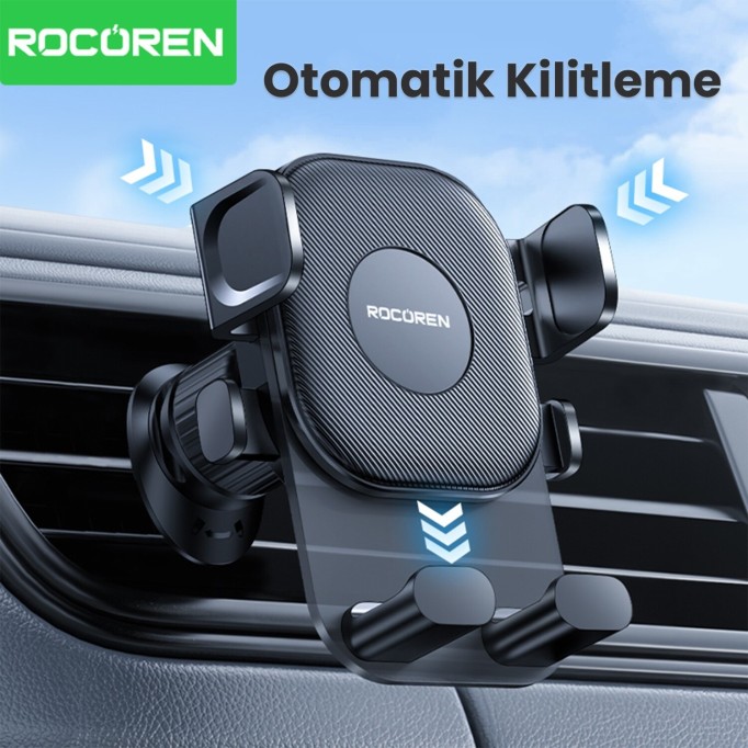 Rocoren Metal Kancalı Havalandırma Destekli Araç içi Telefon Tutucu