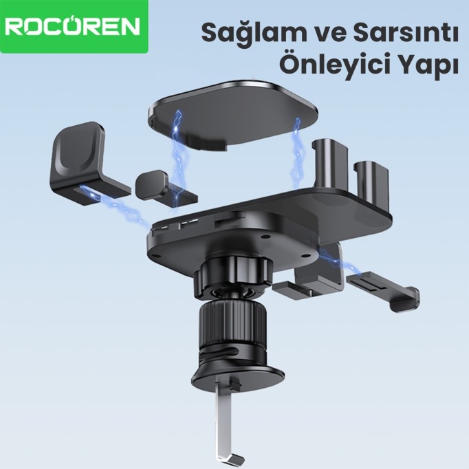 Rocoren Metal Kancalı Havalandırma Destekli Araç içi Telefon Tutucu
