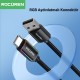 Rocoren Type-C to USB-A RGB Aydınlatmalı 3A Hızlı Şarj ve Data Kablosu 2 Metre