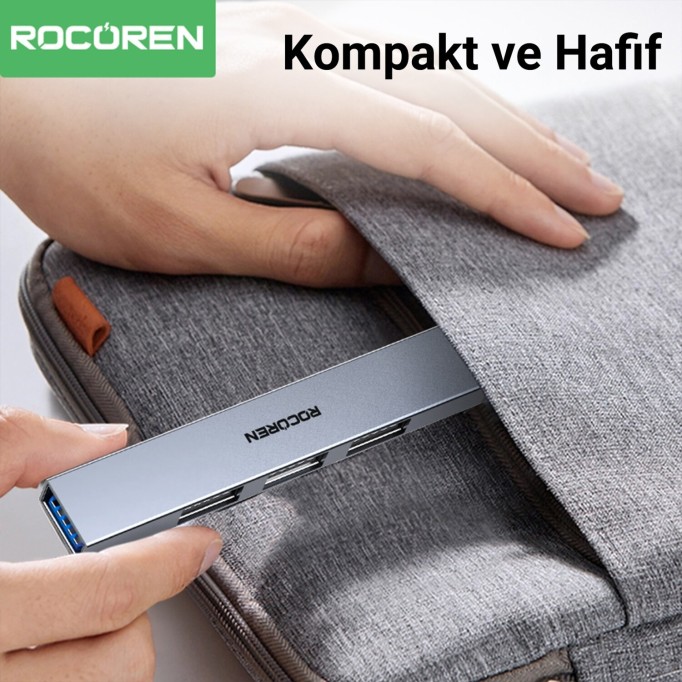 Rocoren USB-A 3.0 5Gbps 4 Portlu USB Çoklayıcı Hub