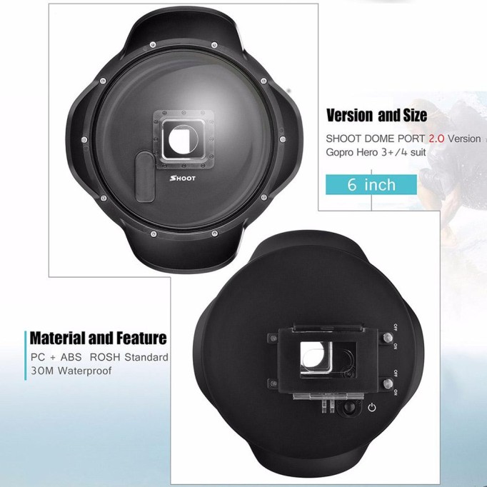 SHOOT GoPro Hero 3 - 4 İçin Parasoleyli Su Altı Dome Port