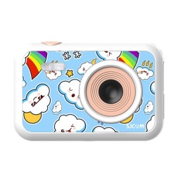 Beyaz SJCAM FunCam Çocuklar için Fotoğraf Makinesi ve Kamera Bulut Desenli Beyaz